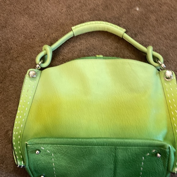 BCBG HOBO LEATHER GREEN OMBRE BAG - Picture 2 of 8